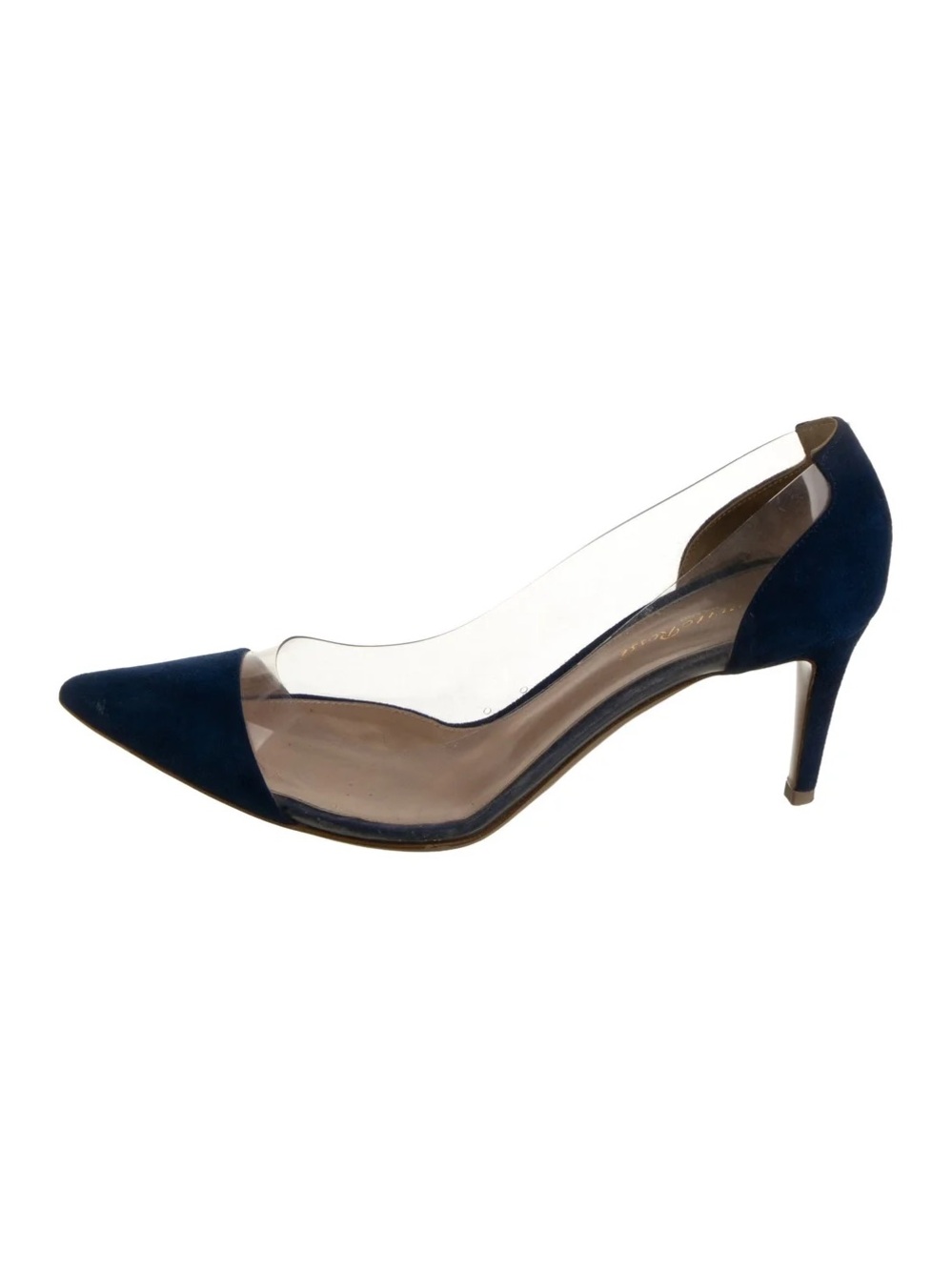 Gianvito Rossi “Plexi” Suede PVC Pumps 9.5